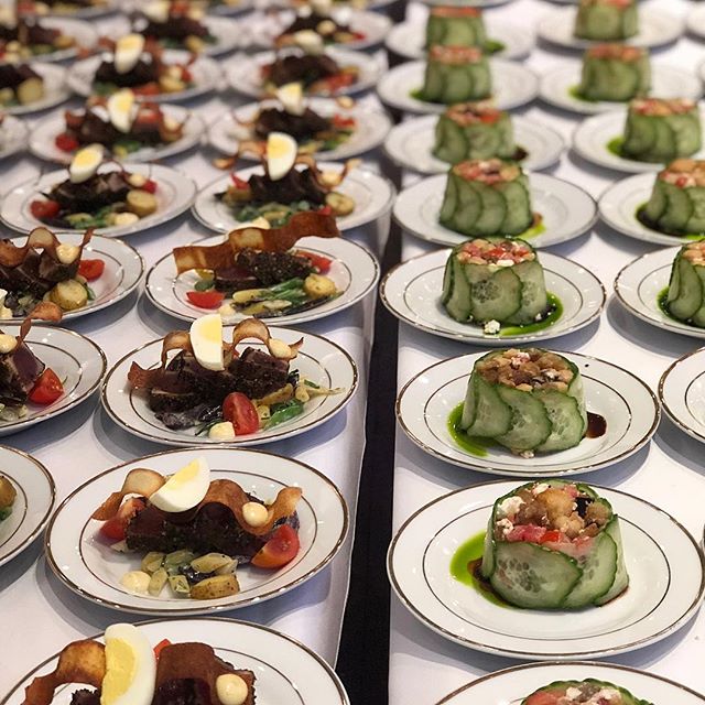 Yesterday’s luncheon done right.  Would you choose the Mediterranean salad or deconstructed Niçoise salad?